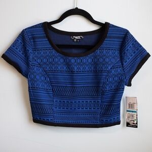 Sequins Hearts blue/black crop top-9